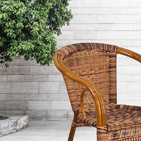 Brown Rattan Bamboo Chair