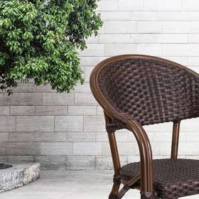 Dark Brown Rattan Bamboo Chair