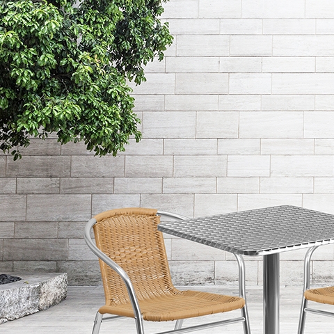 23.5SQ Aluminum Table/2 Chairs