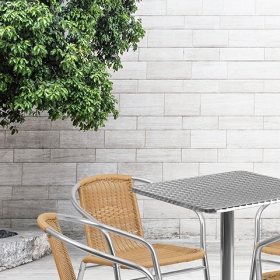23.5SQ Aluminum Table/4 Chairs