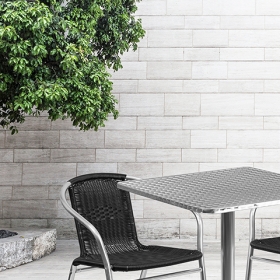 27.5SQ Aluminum Table/2 Chairs