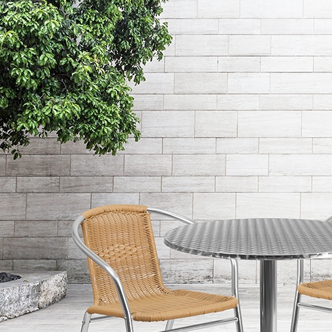 31.5RD Aluminum Table/2 Chairs