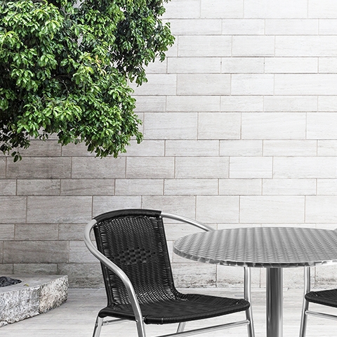 31.5RD Aluminum Table/2 Chairs