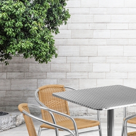 31.5SQ Aluminum Table/4 Chairs