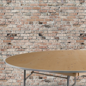 72RND Wood Fold Table-Met Edge