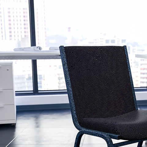 Black Fabric Stack Chair