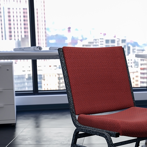 Burgundy Fabric Stack Chair