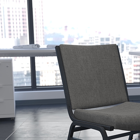 Gray Fabric Stack Chair