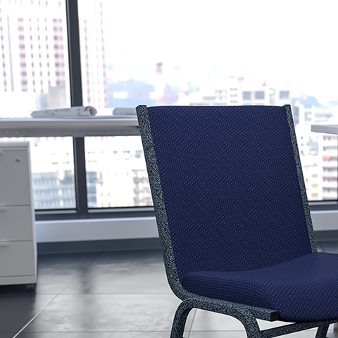 Navy Fabric Stack Chair