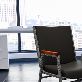 Black Vinyl Stack Armchair