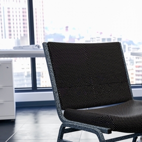 Black Fabric Stack Chair