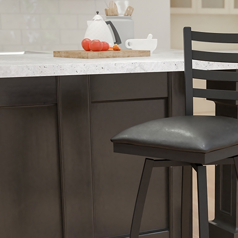 Black Ladder Stool-Black Seat