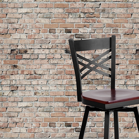 Black X Swivel Stool-Mah Seat