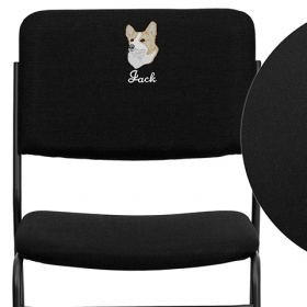 EMB Black Fabric Stack Chair