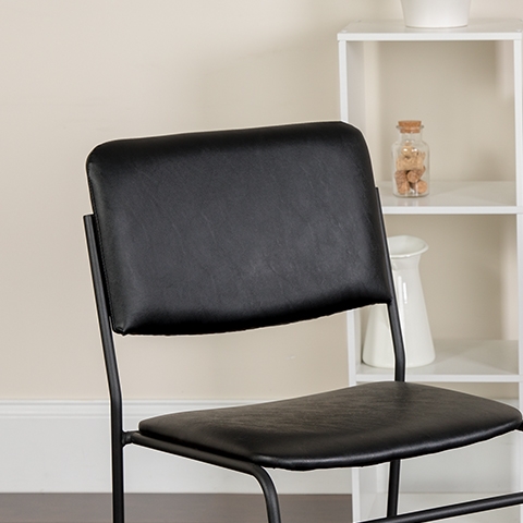 Black Vinyl Stack Chair