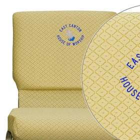 Beige Fabric Church Chair