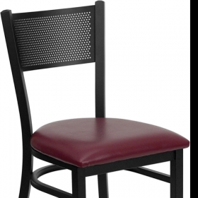 Black Grid Chair-Burg Seat