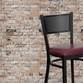 Black Grid Stool-Burg Seat