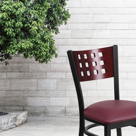 Black Cutout Chair-Burg Seat