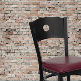 Black Circle Chair-Burg Seat