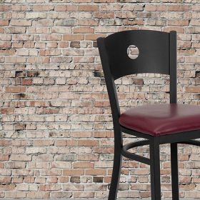 Black Circle Stool-Burg Seat