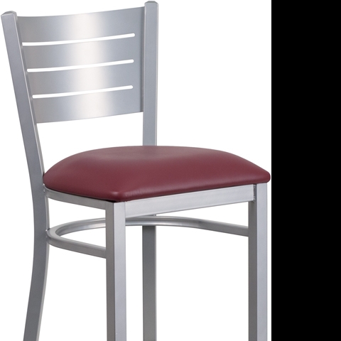 Silver Slat Stool-Burg Seat