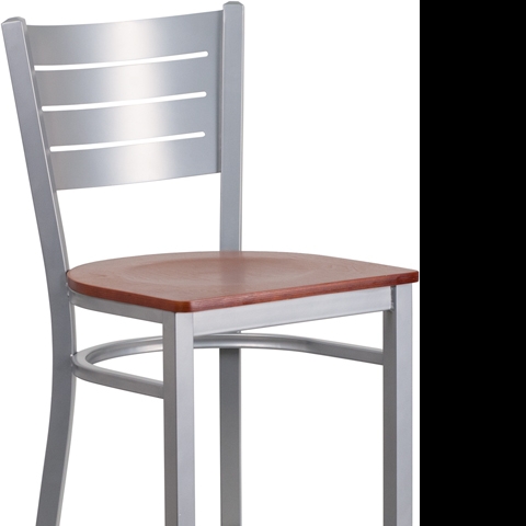 Silver Slat Stool-Chy Seat