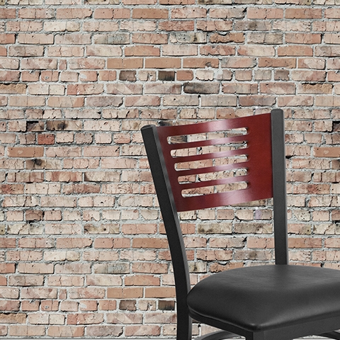 Bk/Mah Slat Chair-Black Seat