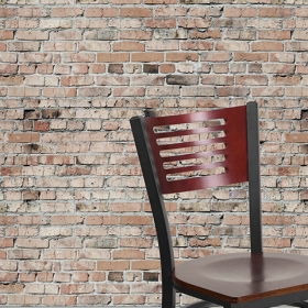 Bk/Mah Slat Chair-Wood Seat