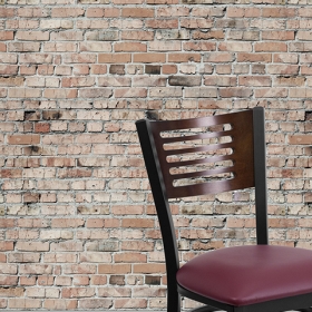 Bk/Wal Slat Chair-Burg Seat