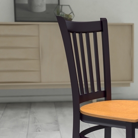 Black Vert Chair-Nat Seat