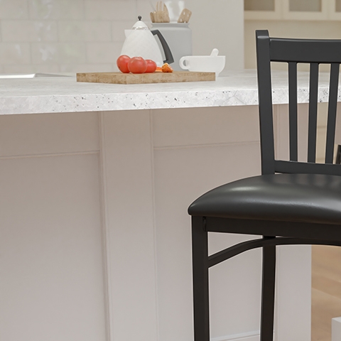 Black Vert Stool-Black Seat