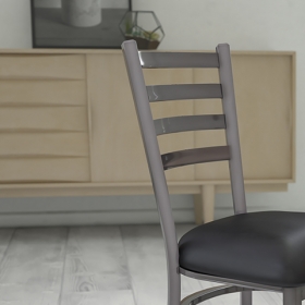 Clear Ladder Chair-Black Seat