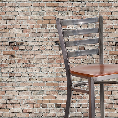 Clear Ladder Stool-Cherry Seat