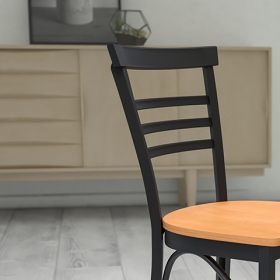 Black Ladder Chair-Nat Seat