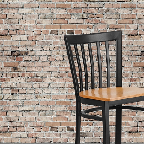 Black School Stool-Nat Seat