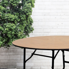 48RND Wood Fold Table
