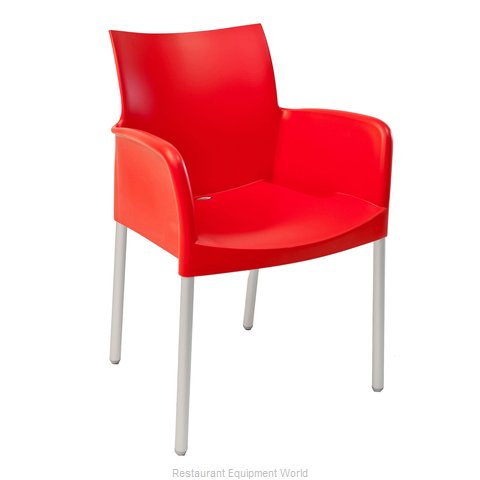 Florida Seating ICE-A/ROJO Chair, Armchair, Stacking, Outdoor