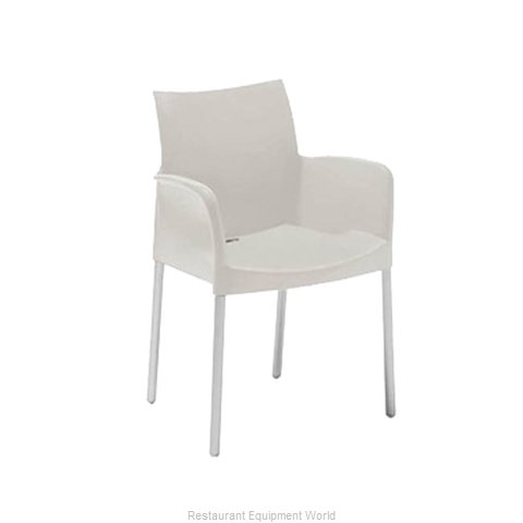Florida Seating ICE-A/WHITE Chair, Armchair, Stacking, Outdoor