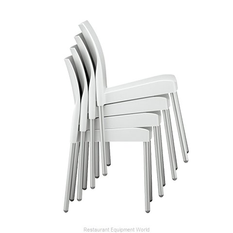 Florida Seating ICE-S/WHITE Chair, Side, Stacking, Outdoor