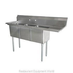 Omcan 43788 Sink, (3) Three Compartment