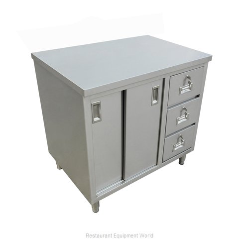 Omcan 44190 Work Table, Cabinet Base Sliding Doors