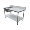 Mesa de Trabajo, 274cm (108 pulgadas), con Fregadero(s)
 <br><span class=fgrey12>(Omcan 44259 Work Table, with Prep Sink(s))</span>