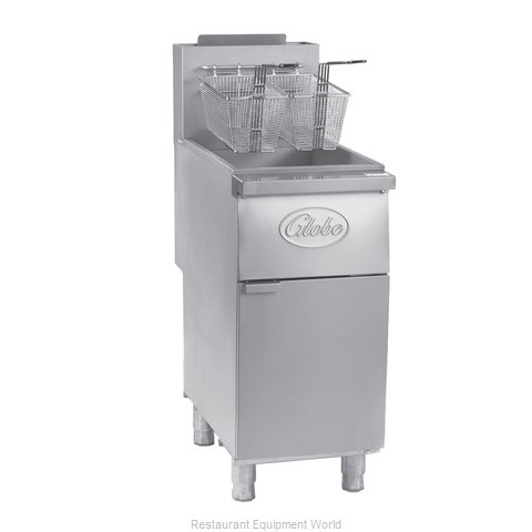 Globe GFF35G Fryer, Gas, Floor Model, Full Pot