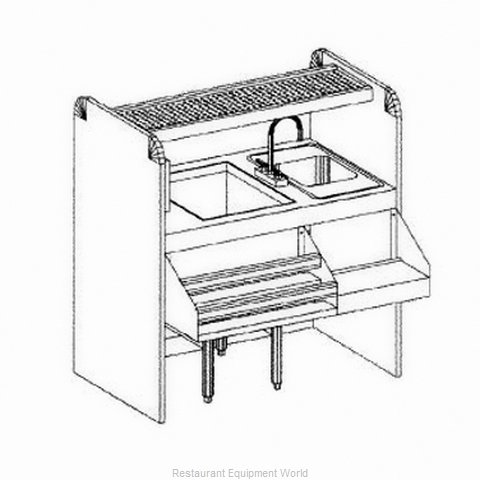 Glastender CS-42X26-CCW Underbar Ice Bin/Cocktail Station, Pass-Thru Combo