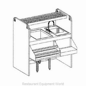 Glastender CS-42X26-CCW Underbar Ice Bin/Cocktail Station, Pass-Thru Combo