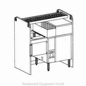 Glastender CS-42X26G-CCW Underbar Ice Bin/Cocktail Station, Pass-Thru, Glasswash