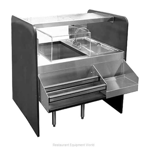 Glastender CS-42X32-CCW Underbar Ice Bin/Cocktail Station, Pass-Thru Combo