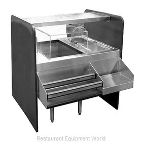 Glastender CS-42X32-CCW Underbar Ice Bin/Cocktail Station, Pass-Thru Combo