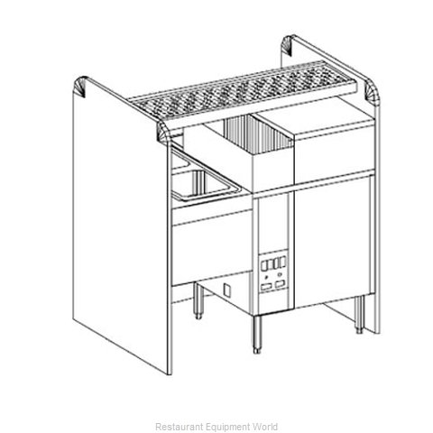 Glastender CS-42X32G-CCW Underbar Ice Bin/Cocktail Station, Pass-Thru, Glasswash